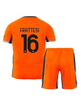 Inter Milan Davide Frattesi #16 Ausweichtrikot für Kinder 2023-24 Kurzarm (+ Kurze Hosen)